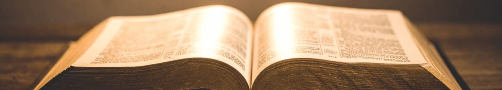 An open Bible, lit from above