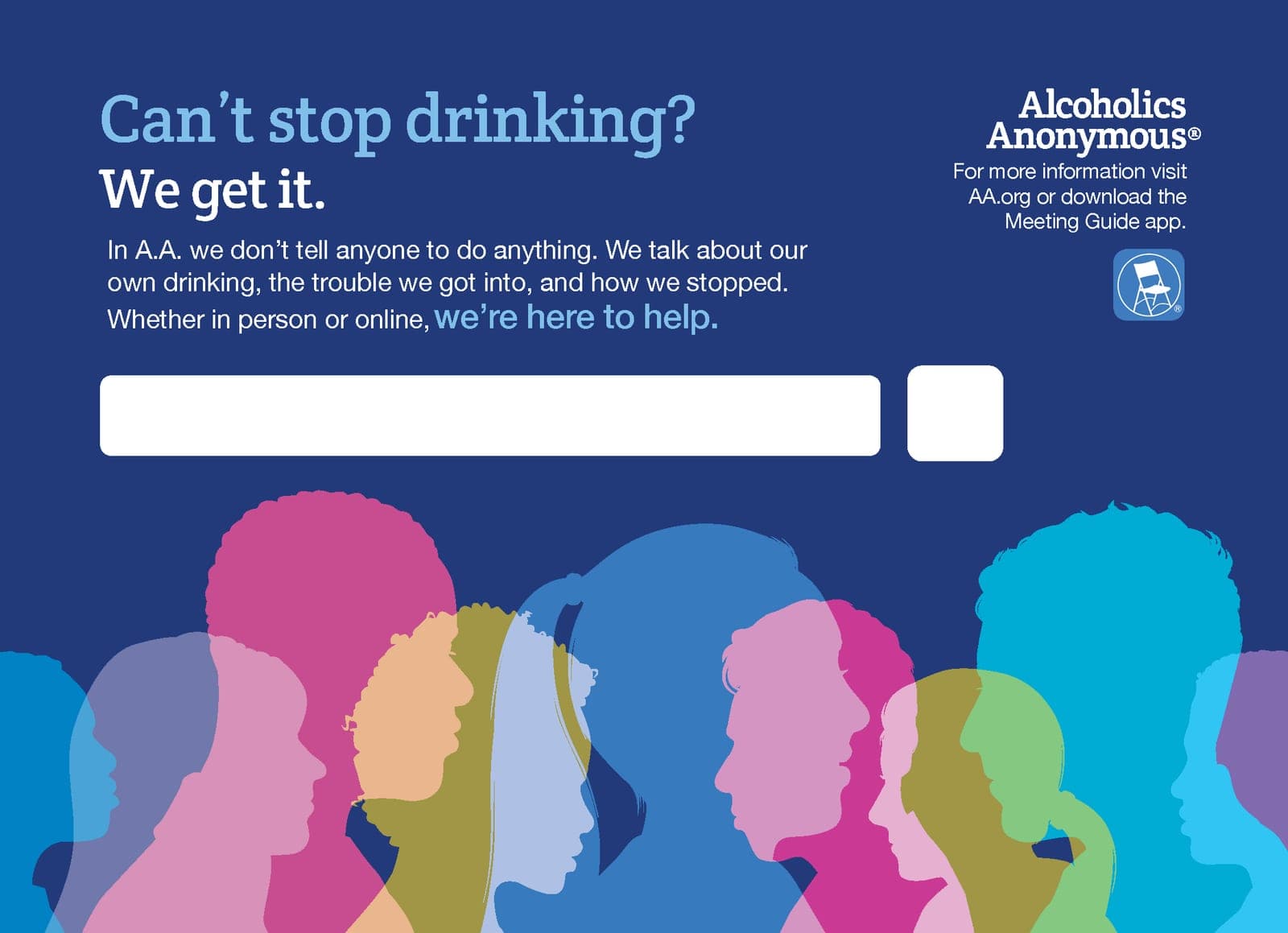 Alcoholics Anonymous public information card